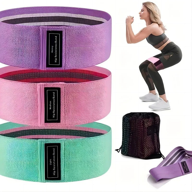 Fabric Resistance Bands for Glutes, Thighs, and Hips – Elastic Workout Loops for Squats, Yoga, and Fitness Training